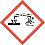 GHS symbool voor corrosief.