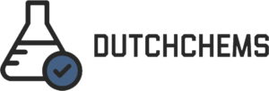 Volledig logo van DutchChems met een erlenmeyer, een blauw vinkje en de tekst "DUTCHCHEMS".