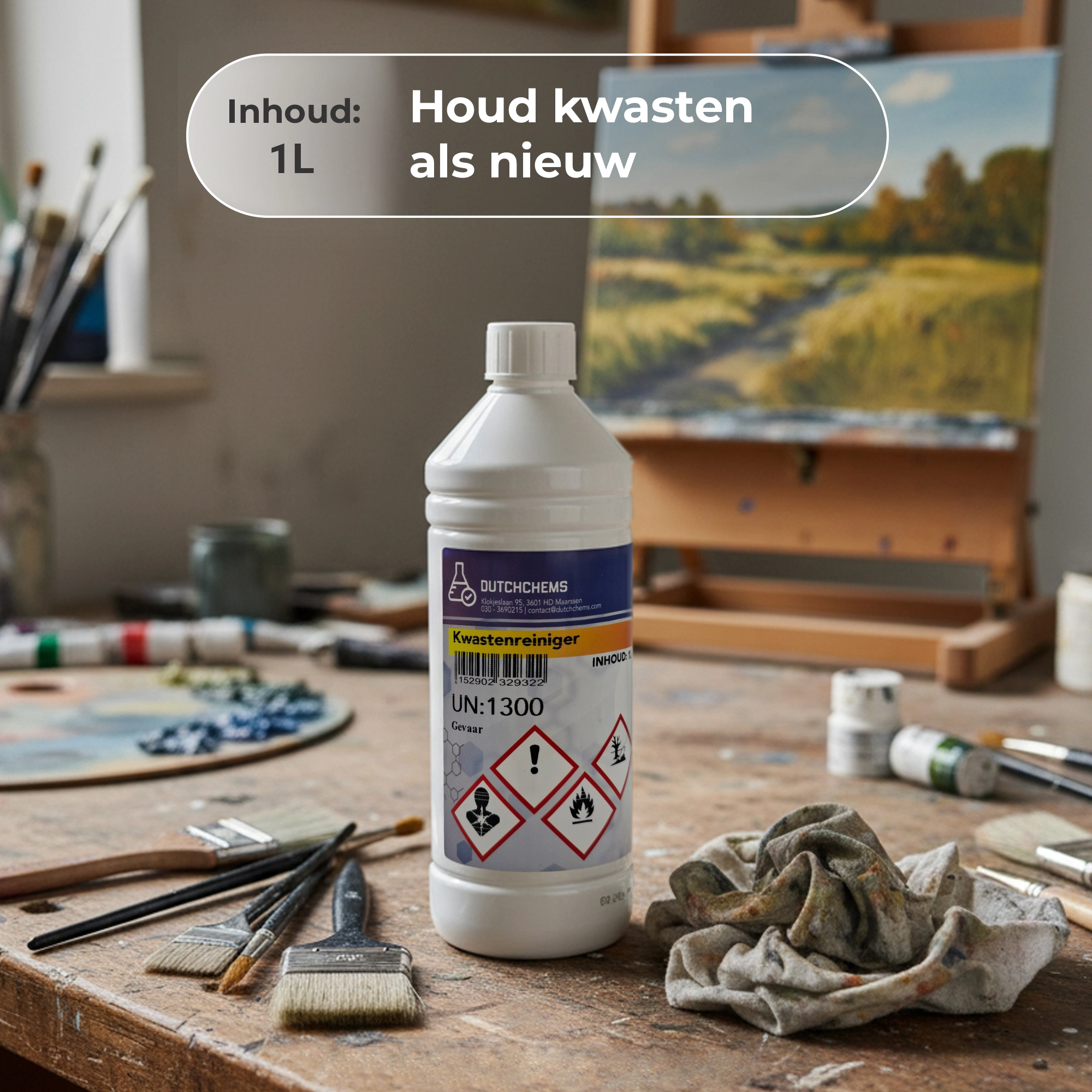 kwastenreiniger na het schilderen