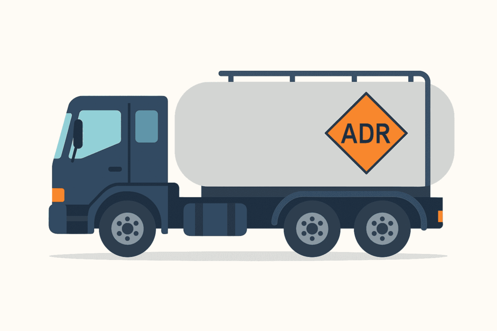 Illustration eines ADR-Lkw