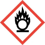 GHS03-Piktogram mit einer Flamme über einem Kreis.
